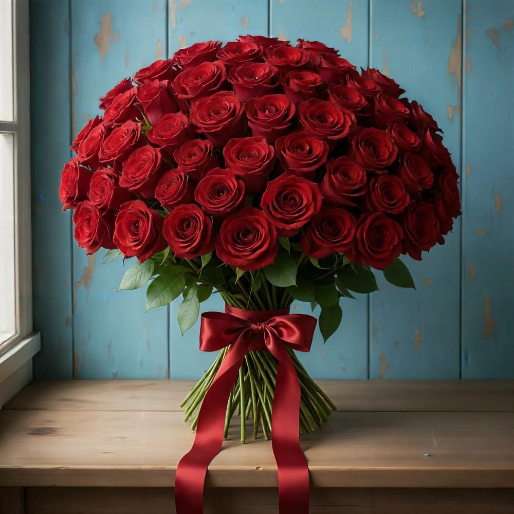 Букет Красные розы Блэк Меджик в Сырково