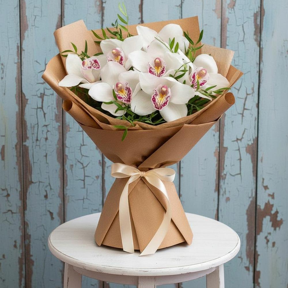 Букет цветов из: Орхидеи и Розы в Сырково