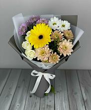 Букет цветов из:  Розы, Герберы и Хризантемы #REPLACE_PRED# Сырково