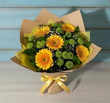 Букет цветов из:  Герберы и Хризантемы в Сырково
