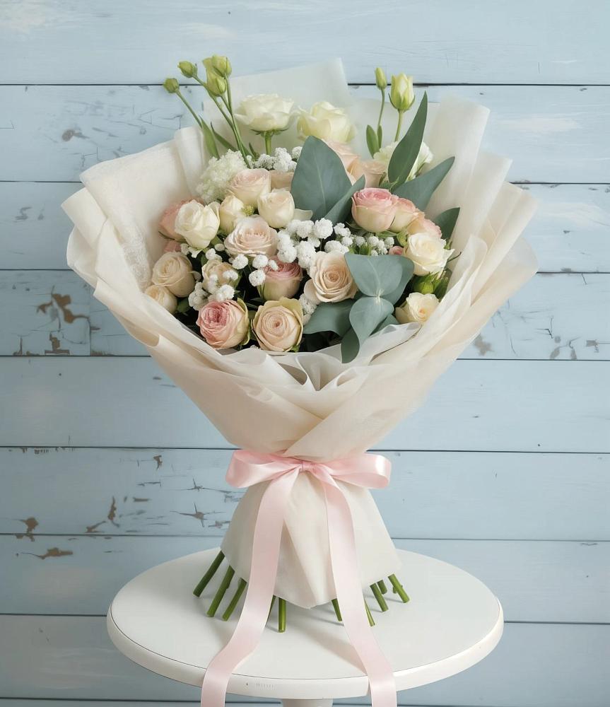 Букет цветов из: Розы и Лизиантусы в Сырково