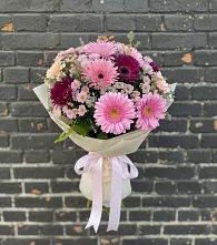Букет цветов из:  Герберы и Хризантемы в Сырково
