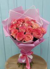 Букет 15 Розовых роз Равель в Сырково
