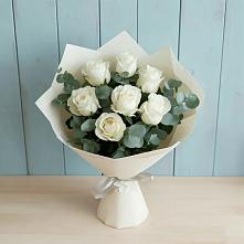 Букет Белые розы в Эвкалипте #REPLACE_PRED# Сырково